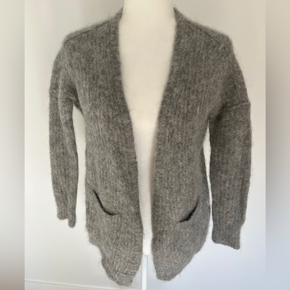 Free People Alpaca Grey Open Cardigan Sz XS *P24
